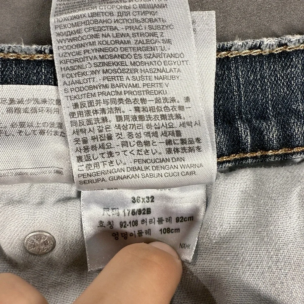 Levi's‎ 505 Blue Jeans 36x32 Blue Denim Dark Wash Regular Straight Fit Cowboy